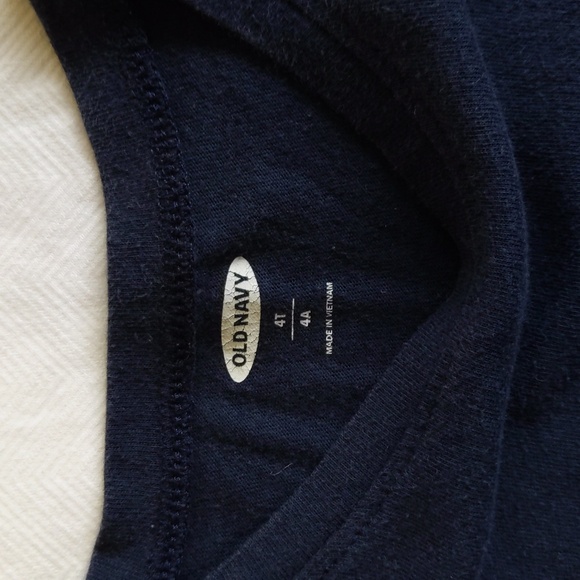 old navy basic navy blue long sleeve shirt 4T toddler girls - Picture 2 of 5